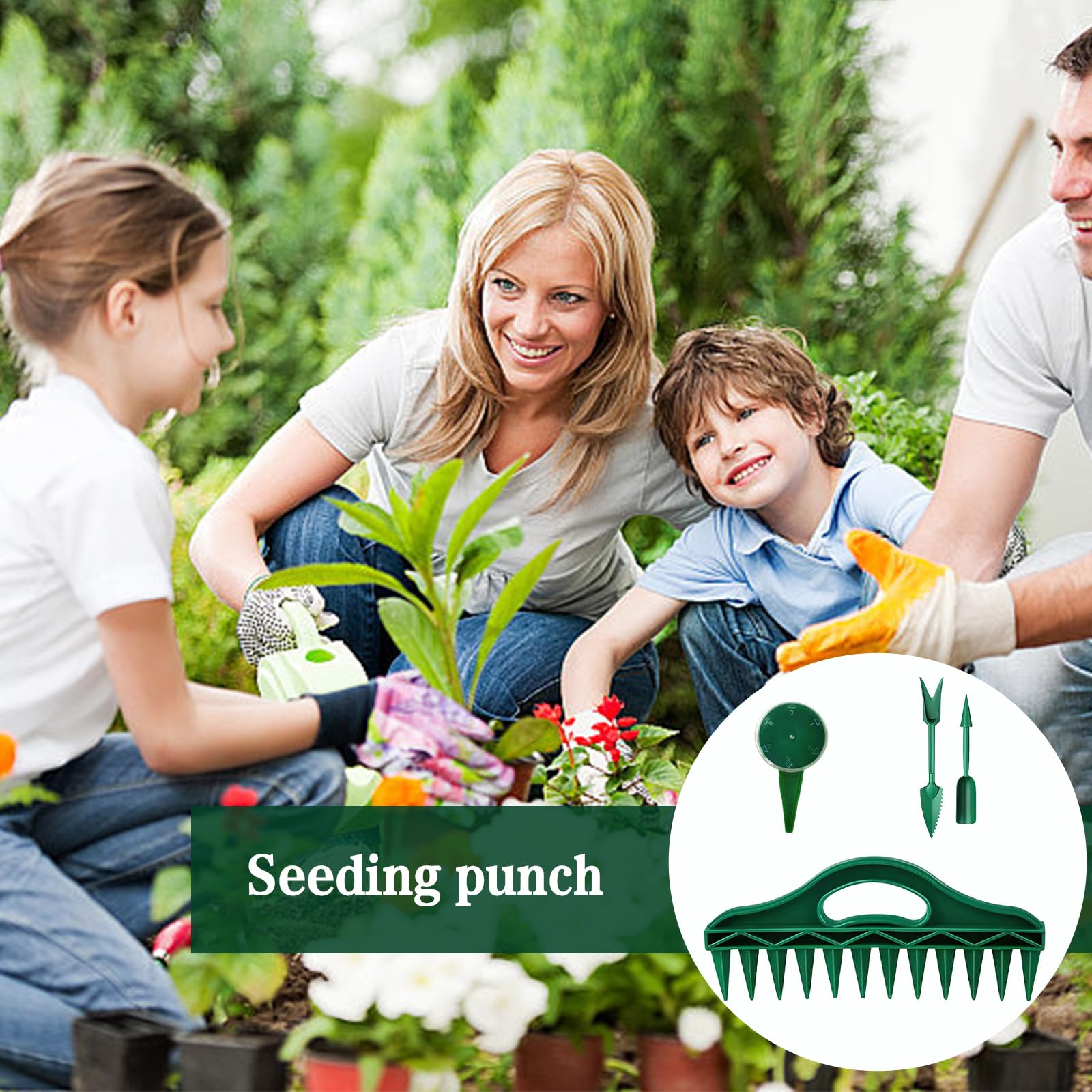 12 Trous Distributeur de Graines Semis, Distributeur de Semences à Creuser dans Le Sol, Planteuse Manuelle Precision, Fournitures de Jardin de Jardinière pour Ferme de Légumes de Jardin (A)
