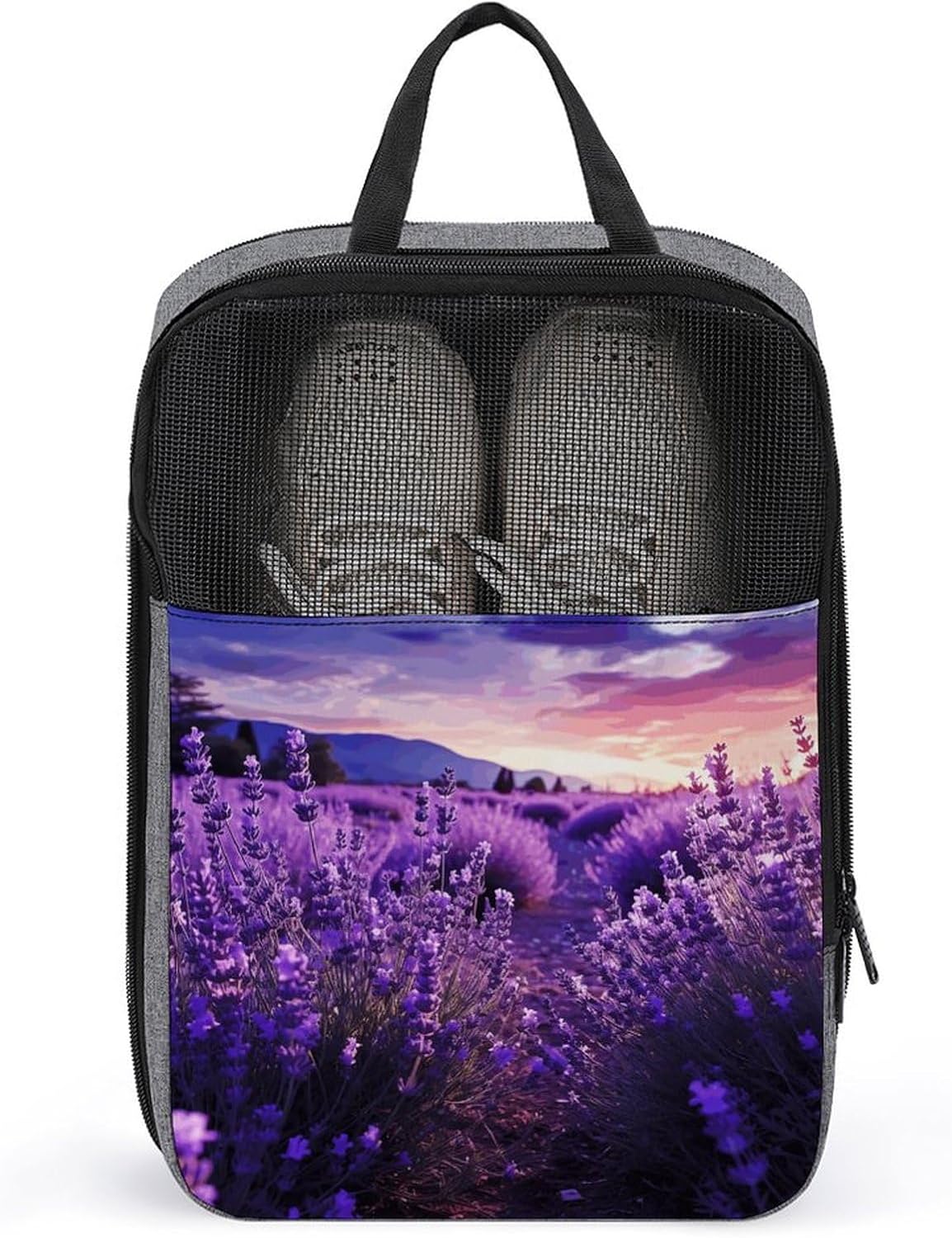 Shoe Bag, Purple Lavender Printed Shoe Bag,storage Hanging Shoe Bag,bath Towel Storage Bag
