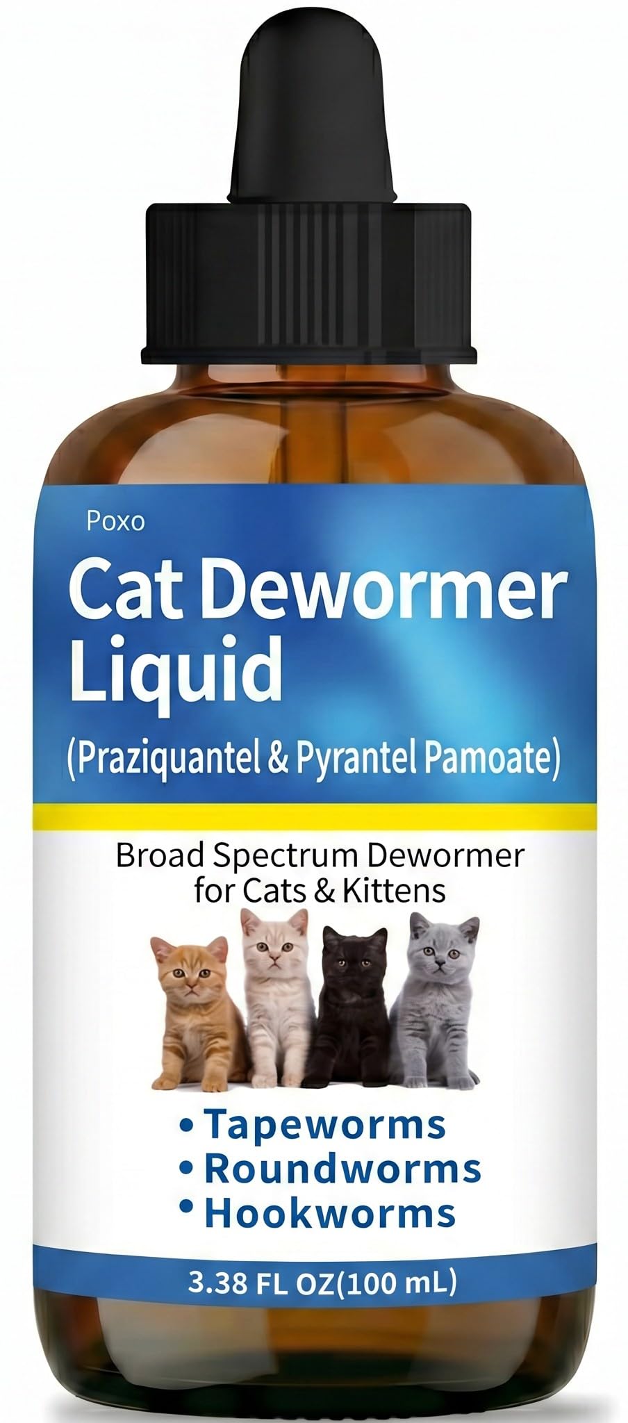 Broad Spectrum Dewormer Liquid for Cats and Kittens (Praziquantel & Pyrantel Pamoate), 100 mL