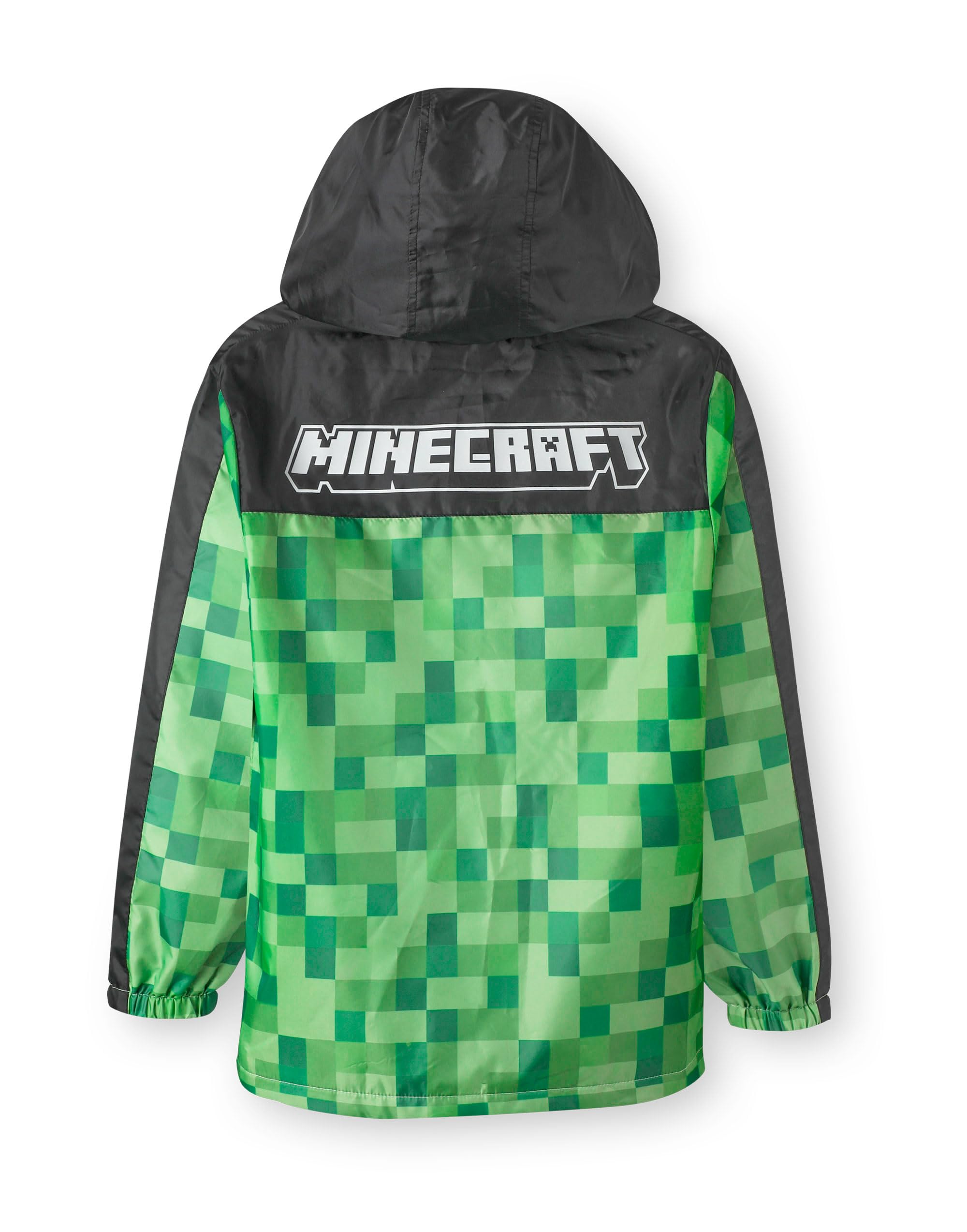 Minecraft garçons Creeper doublé polaire Raincoat Veste à capuche