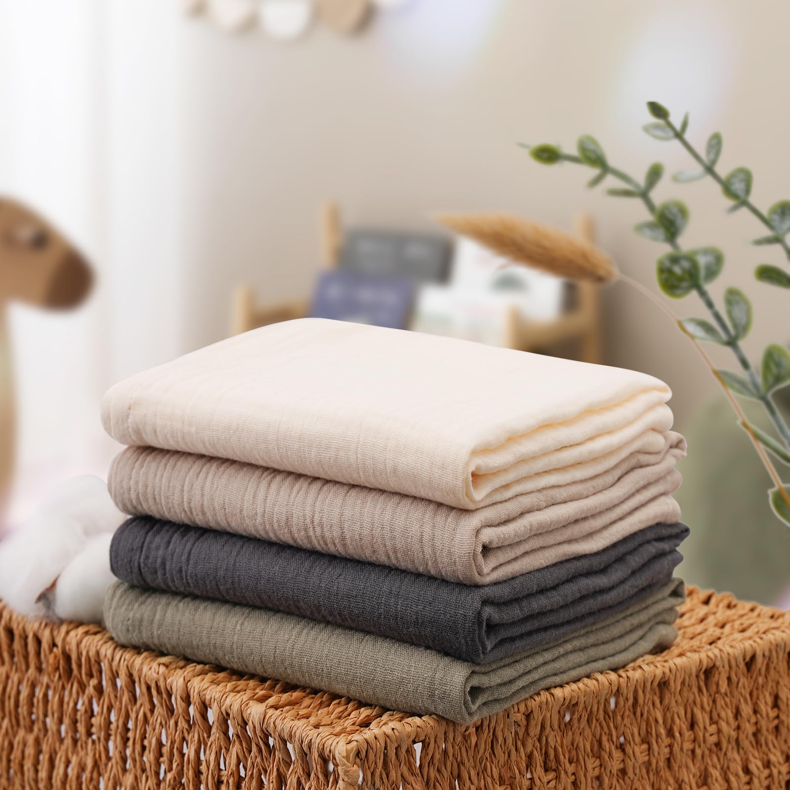 6 Mussole Neonato In Cotone - 50x25 Cm, 100% Cotone, Ultra Morbide - Foto 9