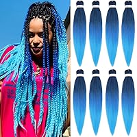 Vista 79 de Cabello trenzado preestirado de 30 pulgadas, 8 paquetes de extensiones de cabello profesional sintético trenzado de ganchillo suave textura Yaki