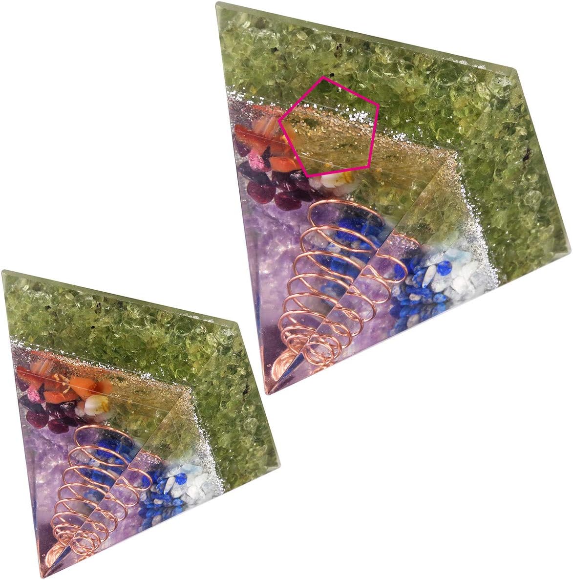 Nupuyai Peridot Healing Crystal Pyramid for Protection Chakra Energy Crystal Quartz Points Decor 5cm, Green/Peridot - Image 5