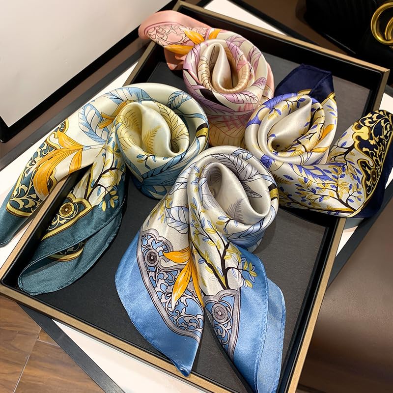 Summer mulberry silk scarf, 53cm elegant small square scarf3