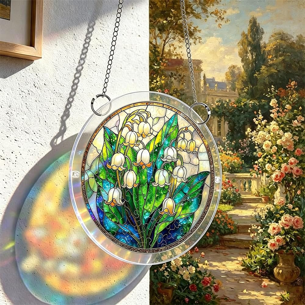 Acrylic Puzzles Suncatcher Window Hanging, Acrylic Puzzle for Adult, 83 Pieces Acrylics Jigsaw Puzzle Suncatcher, Colorful Flame Hummingbird Sun Catchers Window Hanging Panel (Style F) — view 4