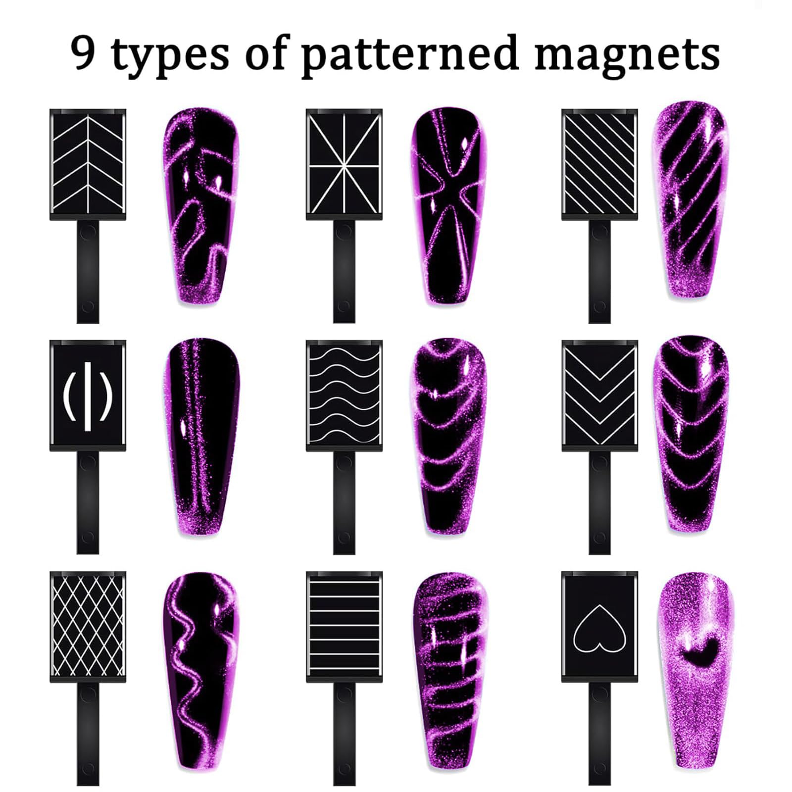 TELAIN 72 Piece Nail Magnet Set, Cat Eye Gel Nail Polish Magnet, Magnetic Nail Polish - Image 2