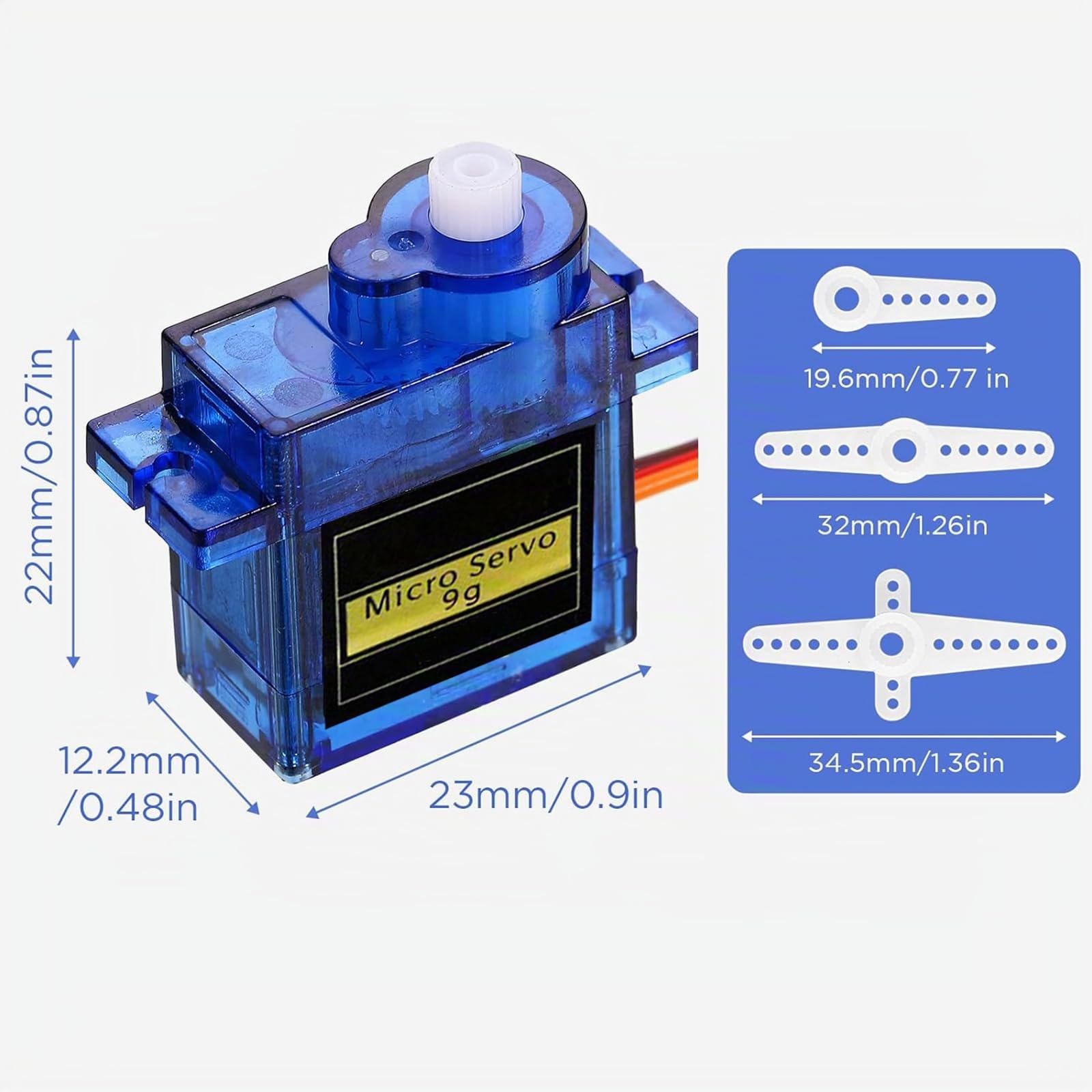 Kit De 8 Micro Servos 9G AYWHP – Avec Câbles, Pour Robot, RC (avion, Voiture, Bateau) Et Projets Arduino, Angle 180°