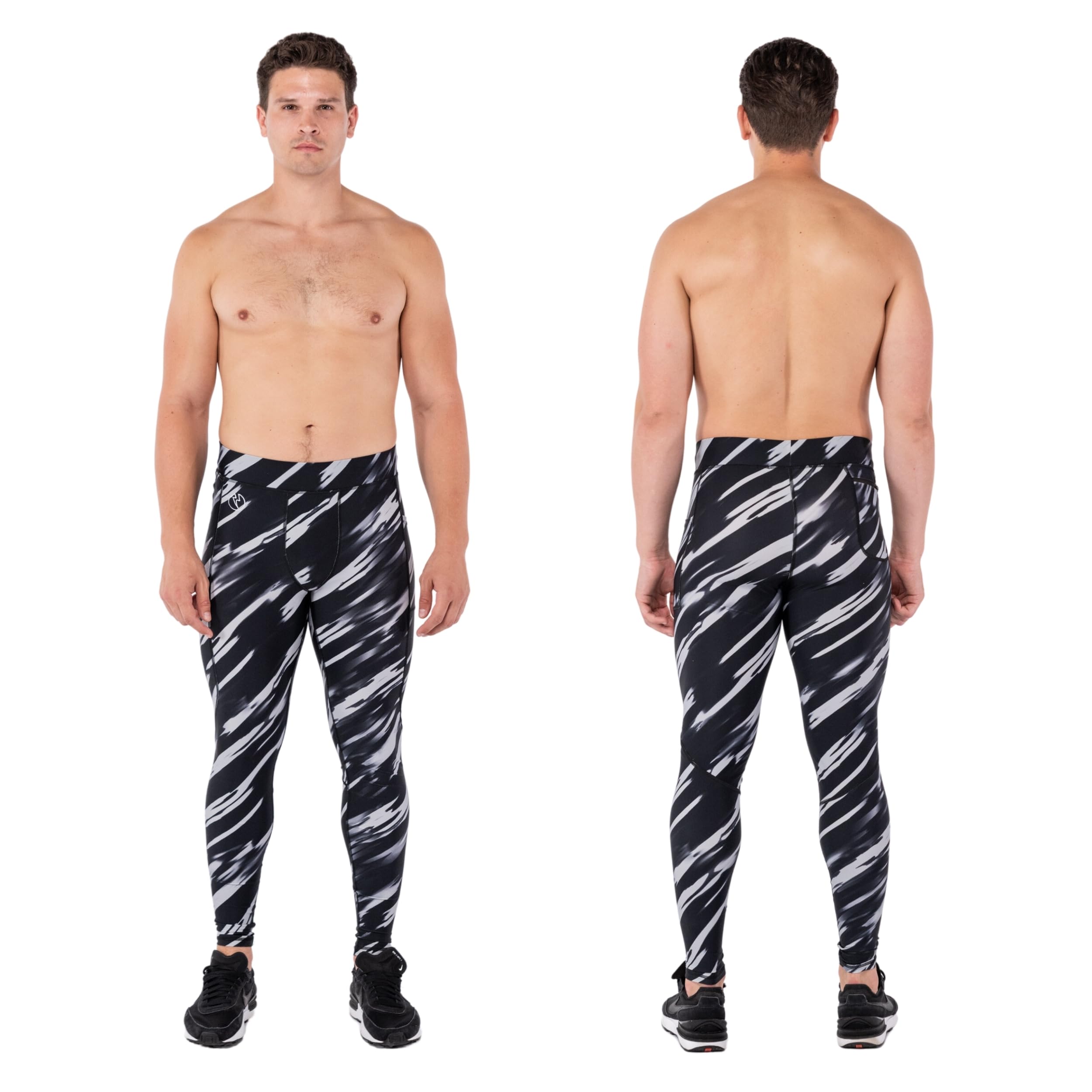 Kapow Meggings Leggings Sportivi Contenitivi da Uomo Performance con Tasche