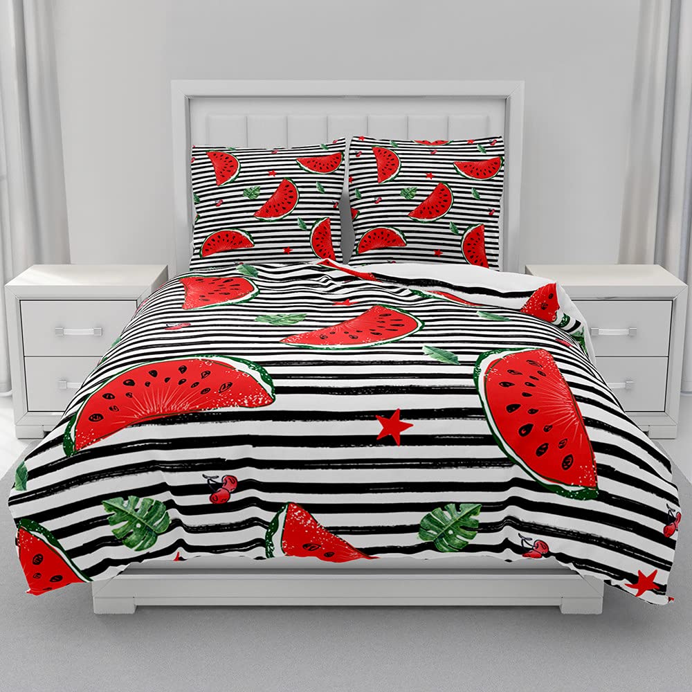 Parure de couette 3D pastèque 220x240 pour une chambre estivale et fraîche