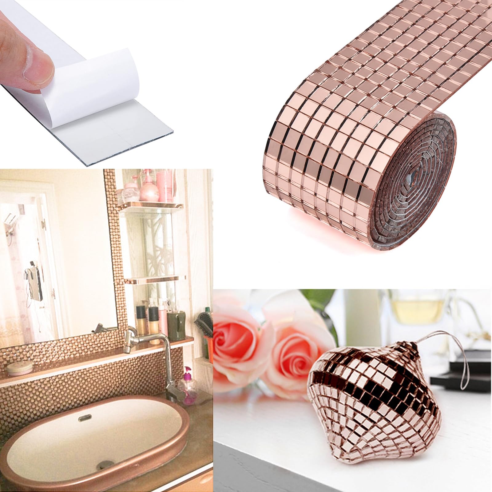 3200 Tasselli Mosaico Specchio Autoadesivi - Quadrati 5x5mm Per Decorazioni Fai Da Te - Foto 8