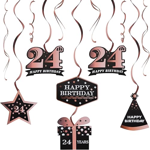 Miniatura 182 de LINGTEER Happy 65th Birthday Decorations Set - 12Pcs Black & Gold Swirls Streamer,Happy Birthday Bunting Banner,Cheers to 65 Years Old Bday Party