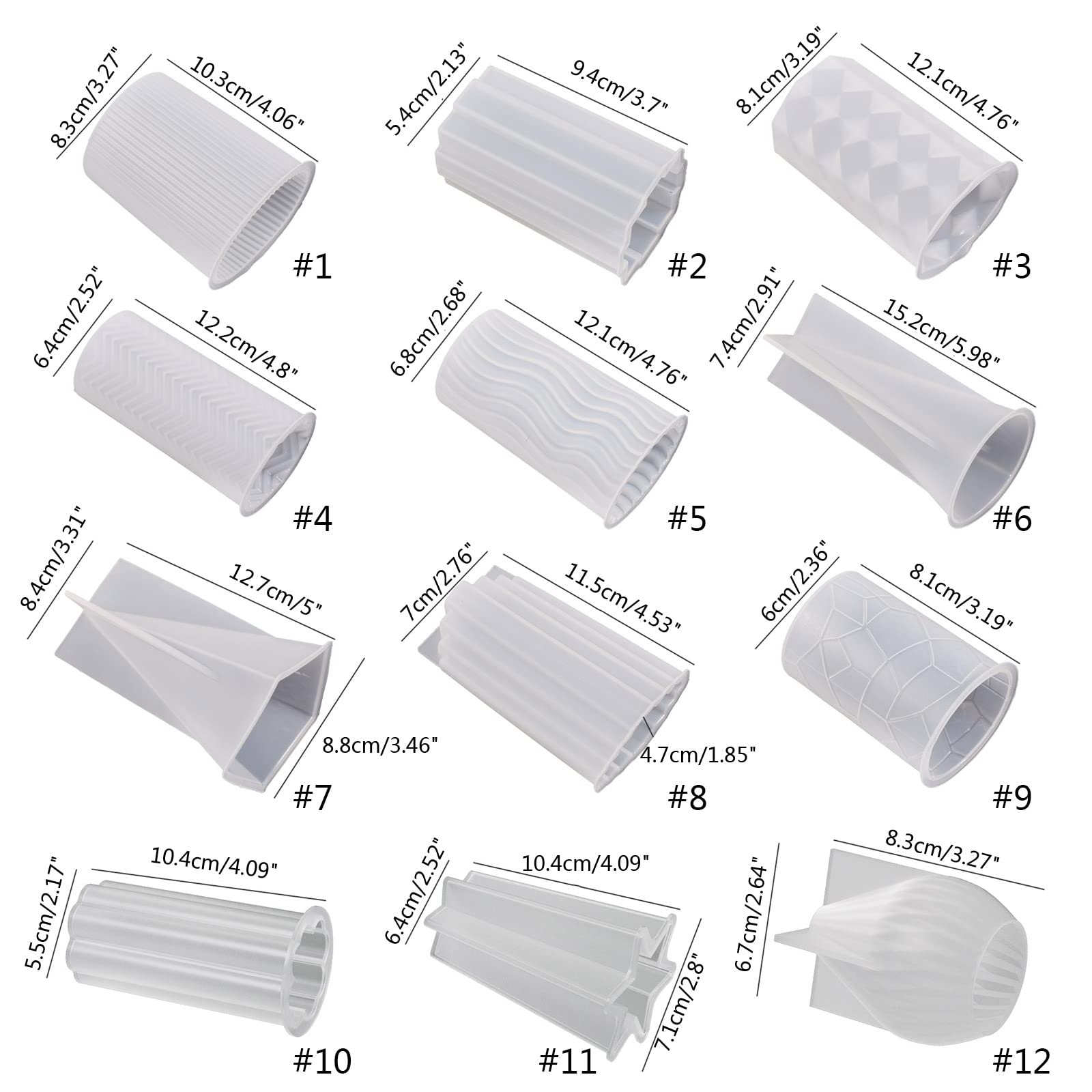 Stampo cilindrico silicone 12 alveoli 77X16 mm - 74 ml - Maé innovation
