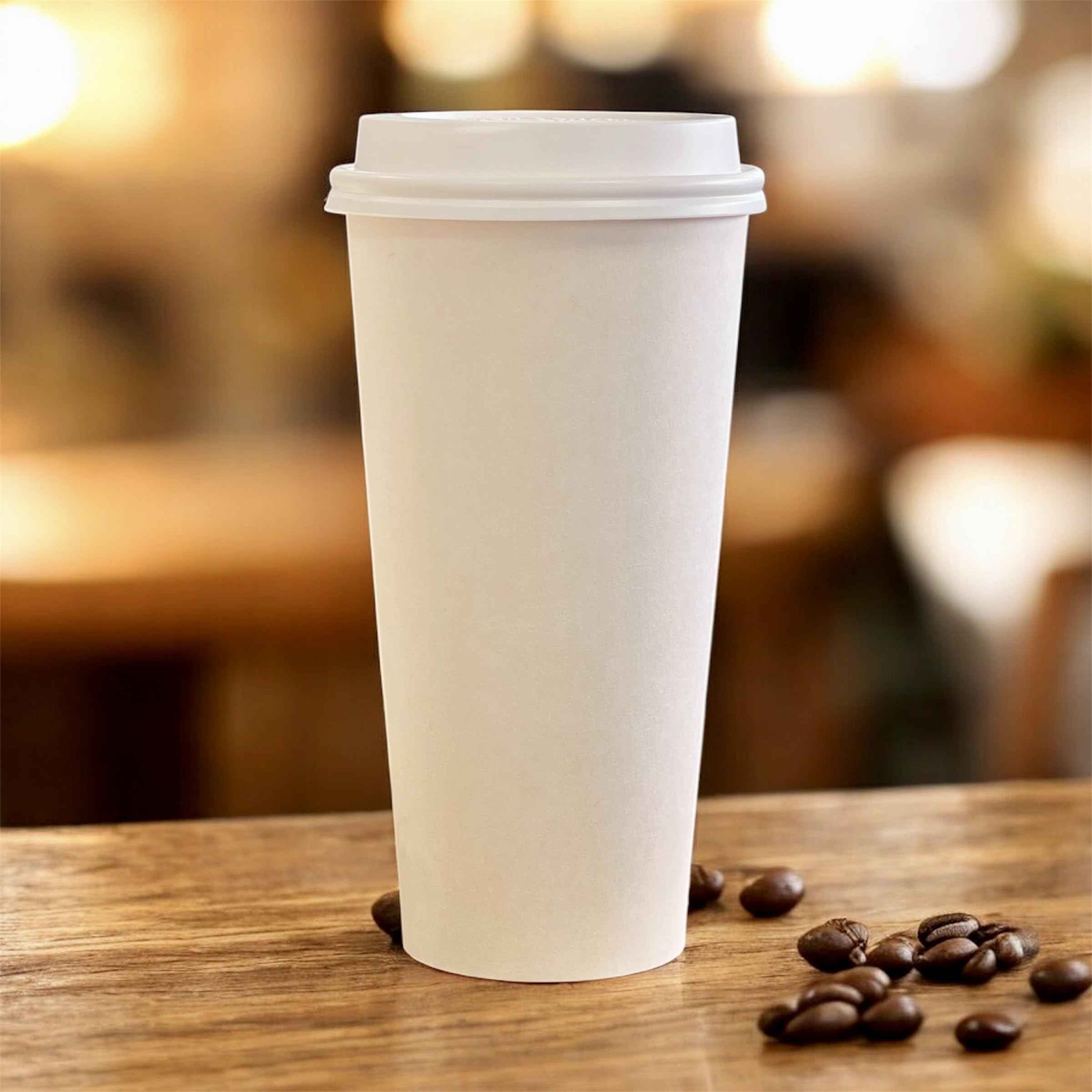HOT BARGAINS 500 x 20oz Single Wall Paper Cups with Reusable Lids | Premium Disposable Coffee Cups for Hot & Cold Drinks | Eco-Friendly Tea Cups for CafΓ©, Party & Takeaway Use (20oz, 500, Count)