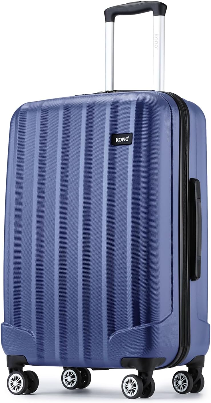 ABS+PC Hard Shell Trolley Case Lightweight Hold Luggage with 4 Spinner Wheels and Combination Lock for Checked Luggage, Business Trip