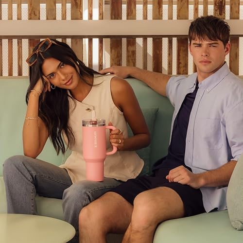 Vista 4 de STANLEY Quencher ProTour - Vaso de paja con tapa a prueba de fugas, popote y asa integrados, compatible con portavasos para viajes, vaso de acero