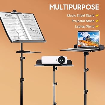 CAHAYA 2 In 1 Sheet Music Stand Tabletop Music Stand Solid Back With