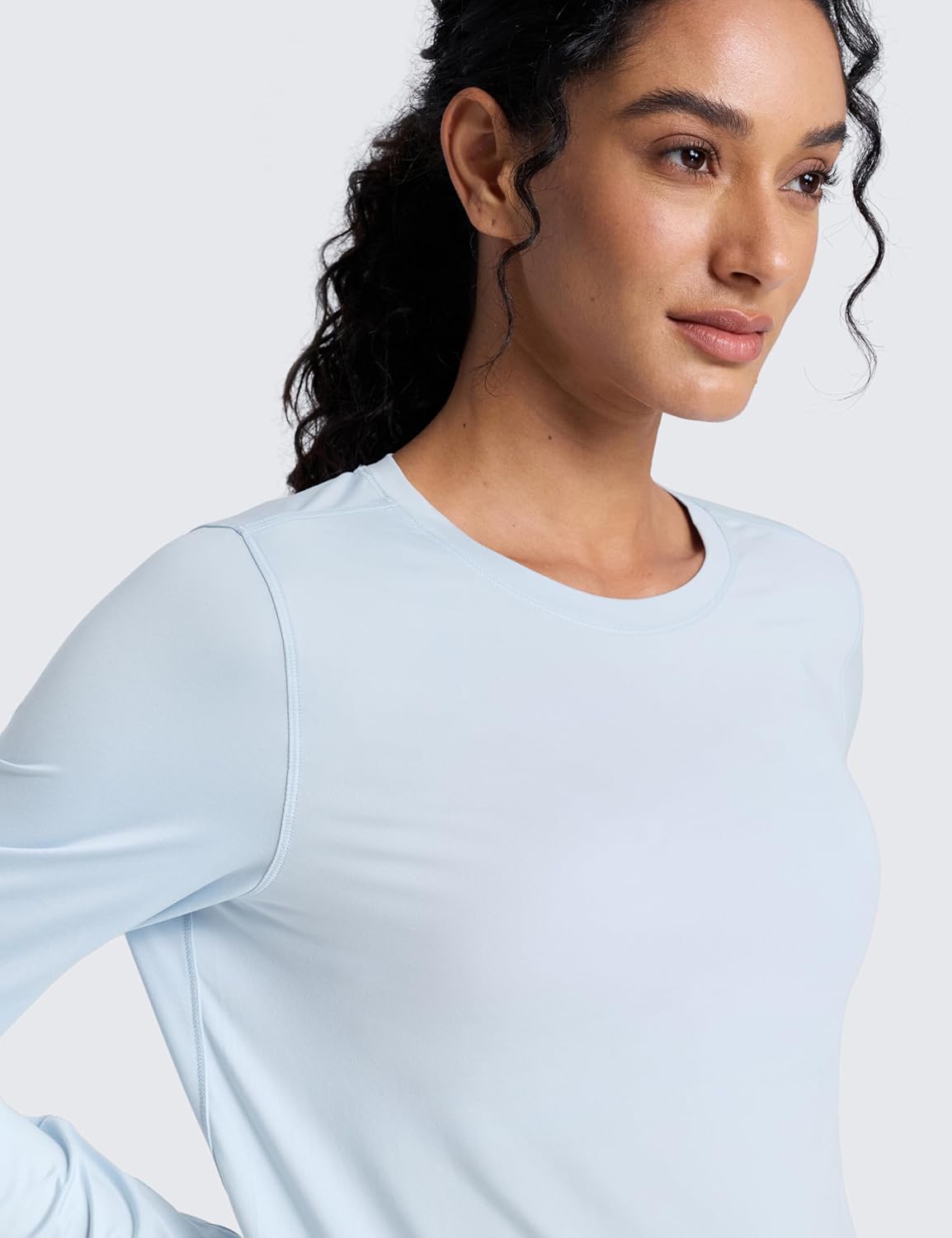 CRZ YOGA Lightweight Workout Long Sleeve Shirts for Women - Gym Running Fall Athletic Training T-Shirts High Neck Tops - Image 5