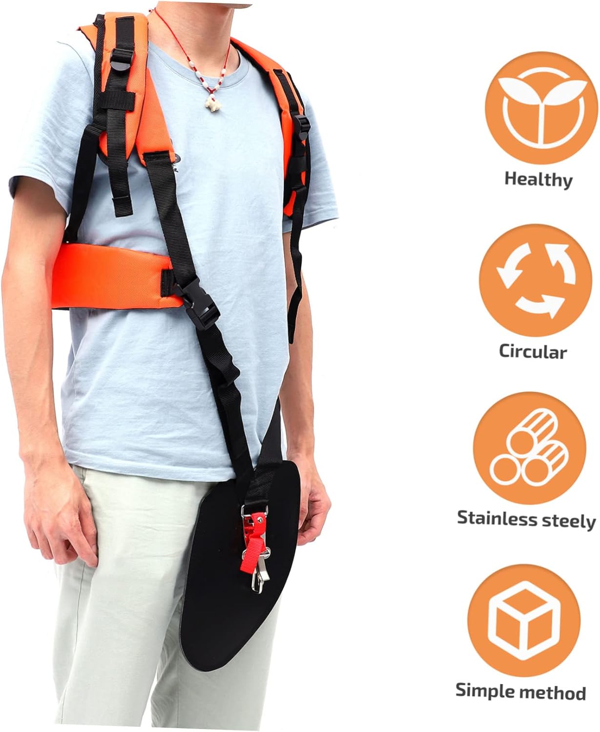 2pcs Double Shoulder Strap Padded Harness for Lawn Mowers Trimmer Support Belt Comfortable Weight Distribution for Brush Cutters and Garden Tools