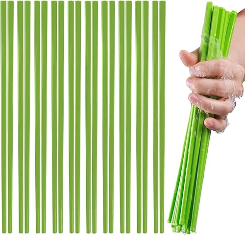 Juego de 10 pares de palillos de melamina reutilizables aptos para lavavajillas, chinos, japoneses, coreanos, largos, juego de regalo para cocinar,