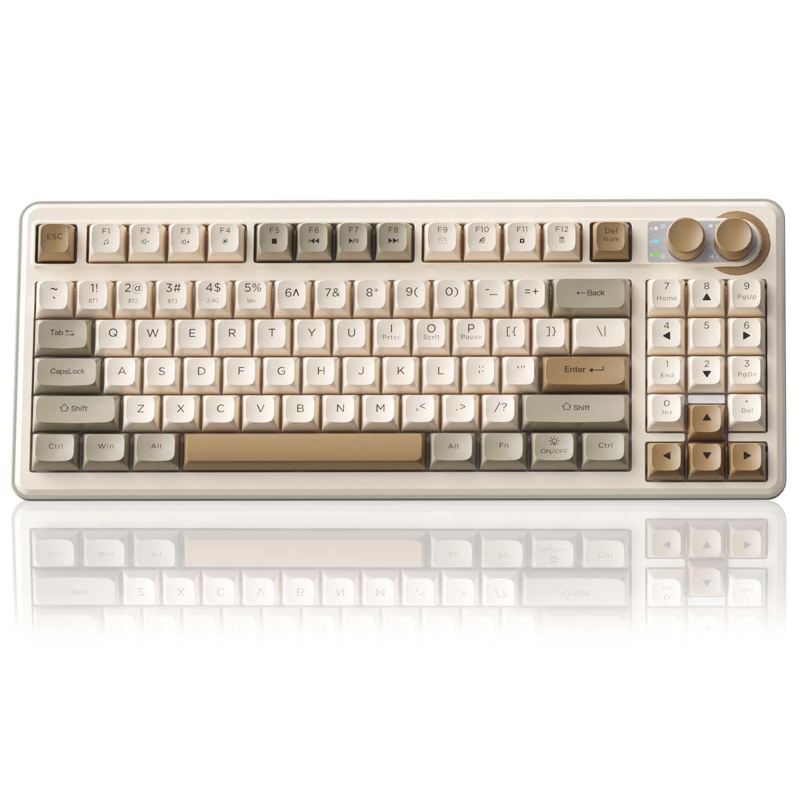 CORBOBO 60 Percent Keyboard,RGB Backlit Gaming Keyboard USB-C Wired,Portable 68 Keys Compact Mini Keyboards for Business Trips,Office,PC Games (SK968,Grey&Orange)