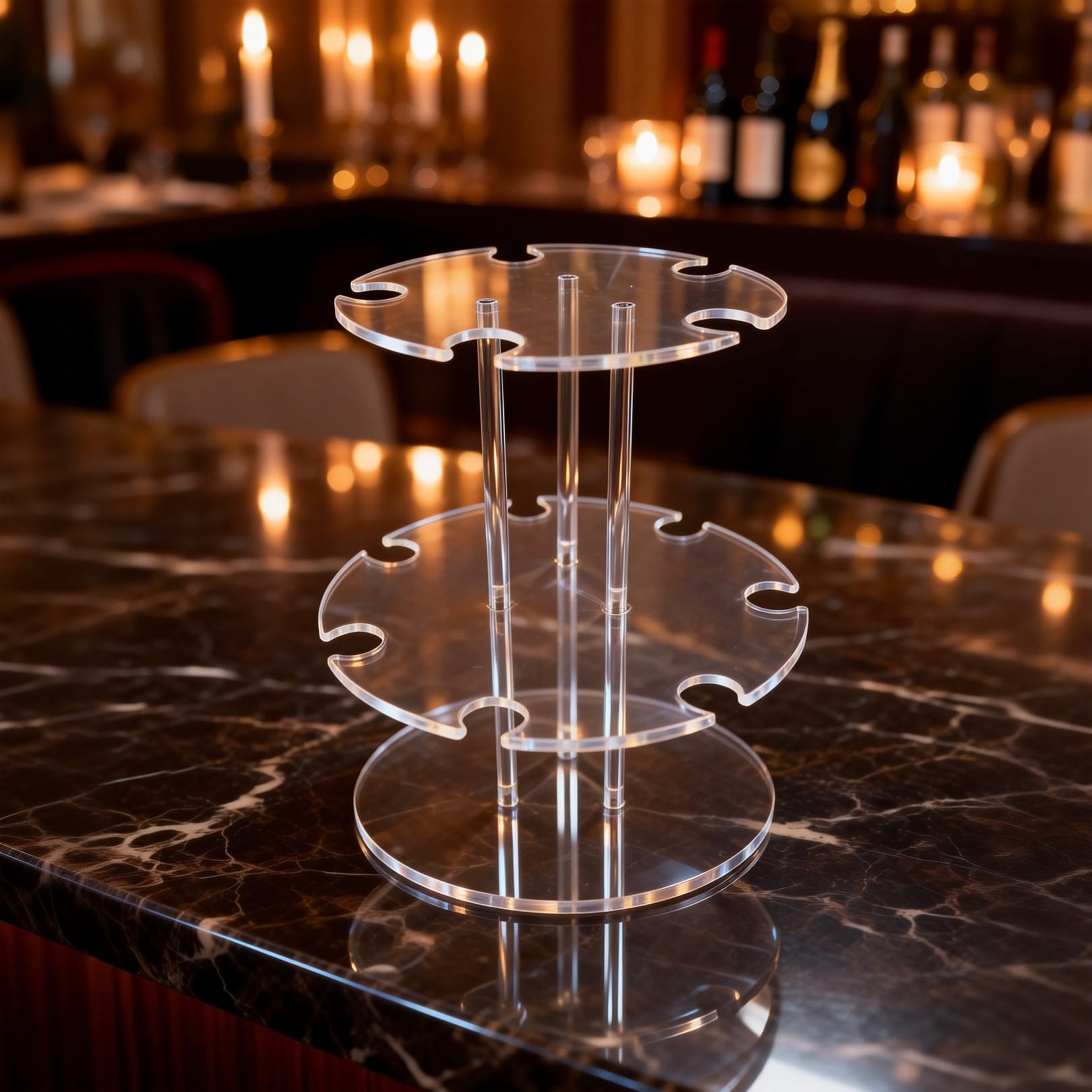Photo 1 of CRAFTIFANO Acrylic 2-Tier Round Champagne Tower Wine Glass Holder