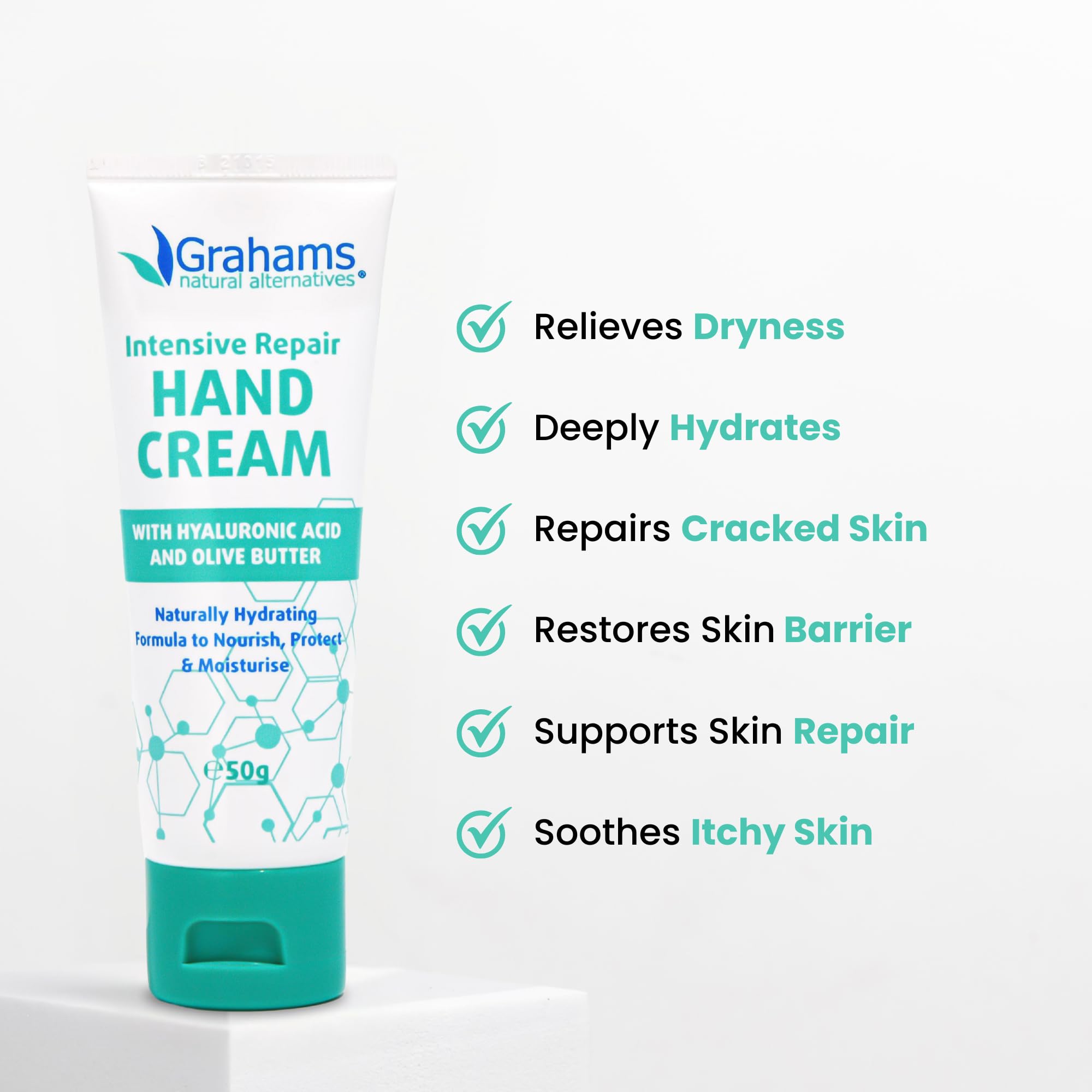 Grahams Natural Intensive Hand Repair Cream, Hand Cream for Very Dry Cracked, Eczema Prone Skin - Image 3
