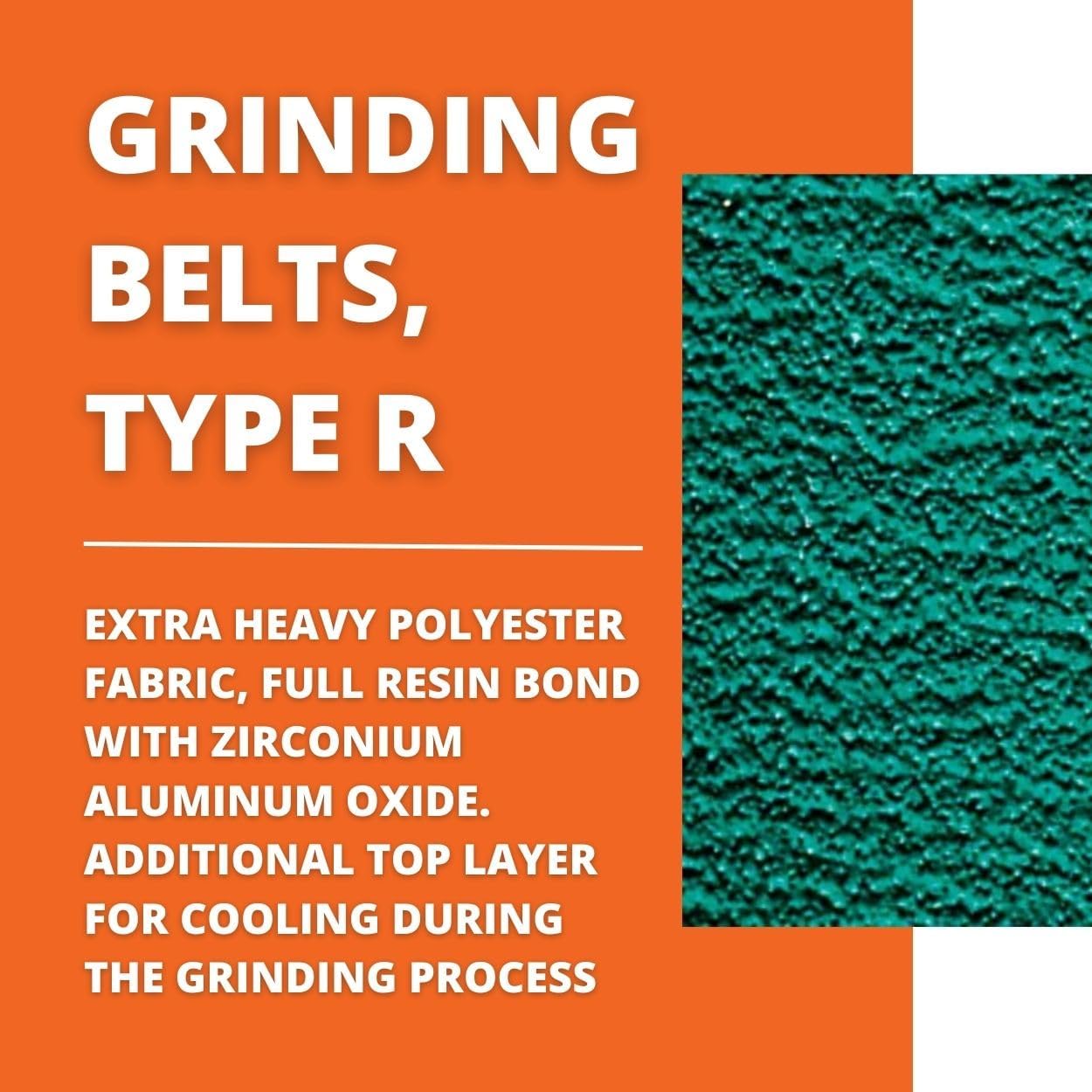 Fein Grinding Belts for Material Removal on High-Alloy Steel - Extra Heavy Polyester Fabric, Full Resin Bond, 120 Grit, Type R, 3 x 79, 10-Pack - 69903013000