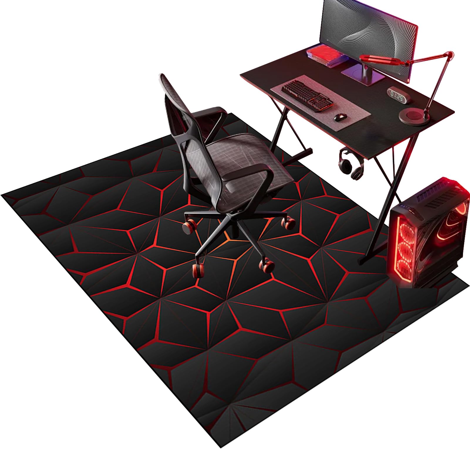 Heavy Duty Office Gaming Chair Mats for Carpeted and Hardwood Floor, Office Chair Mat for Carpet, Desk Chair Mat for Carpeted Floors, Floor Protectors for Rolling Chairs, Protector Rug 140 x 160 cm