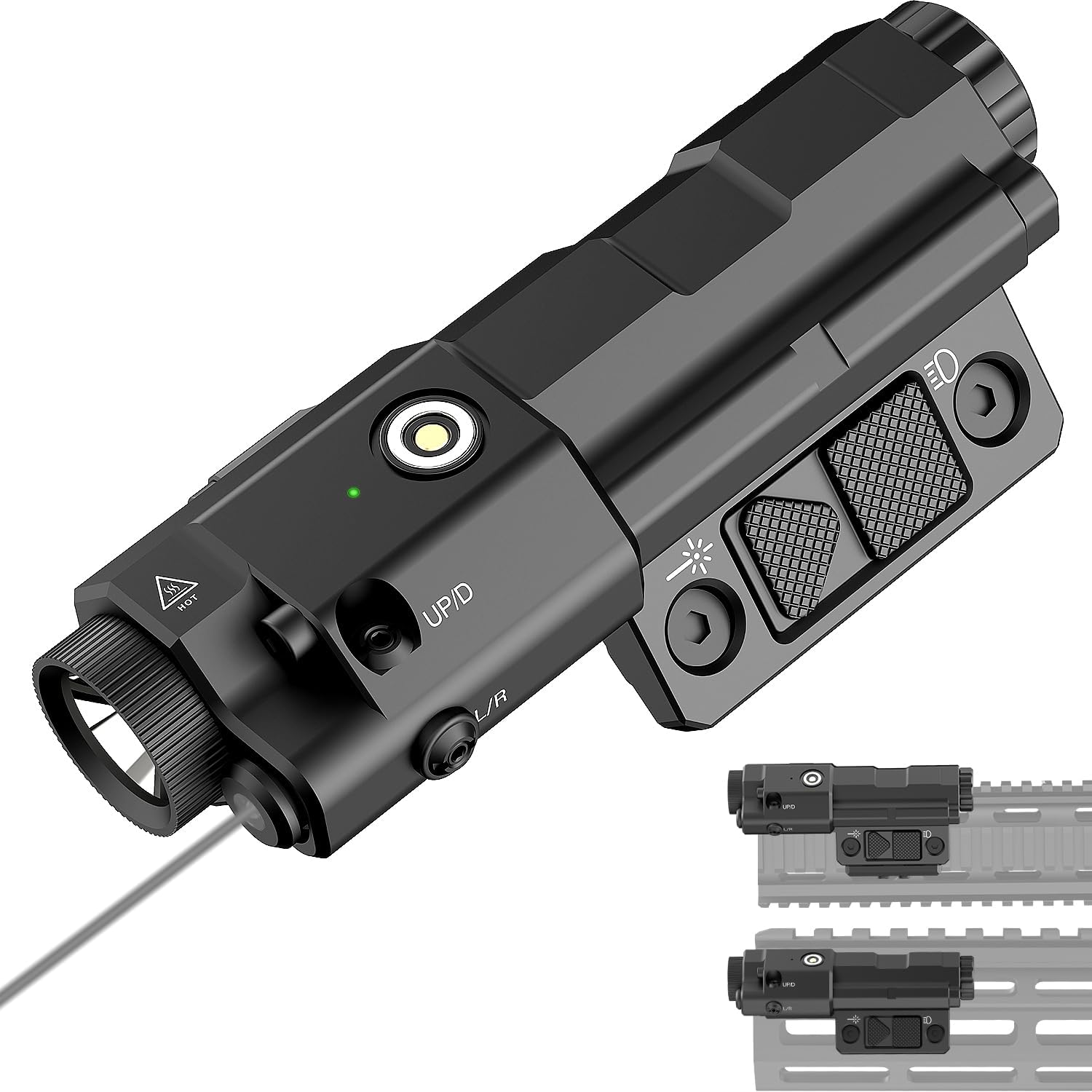 Flashlight Laser Sight Combo, TOUGHSOUL Max 1600 Lumen Rechargeable Green Laser Flashlight
