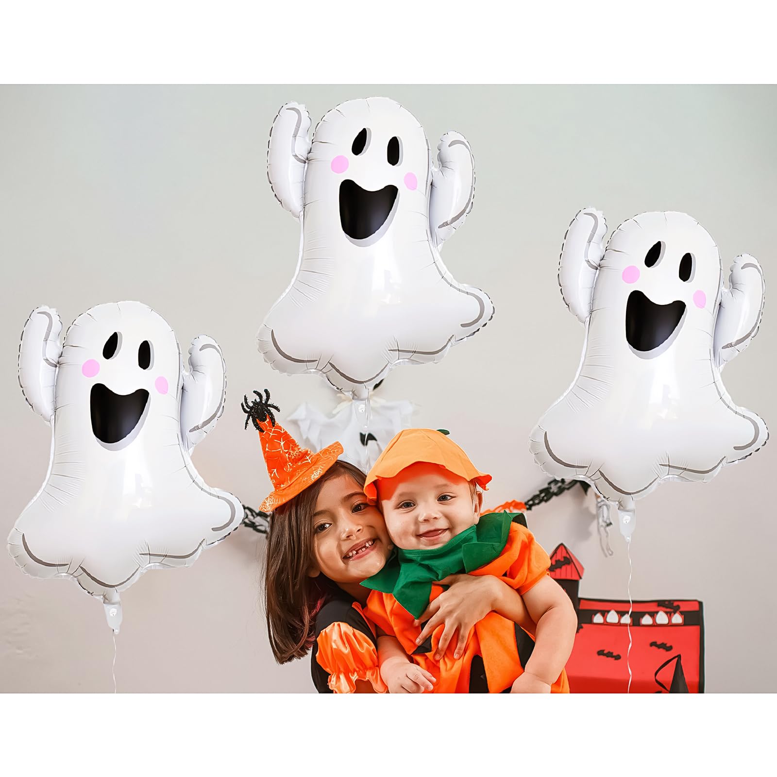 PMU Halloween Flying Ghost 24 Inch Mylar-Foil Balloon (10/pkg) Pkg/1