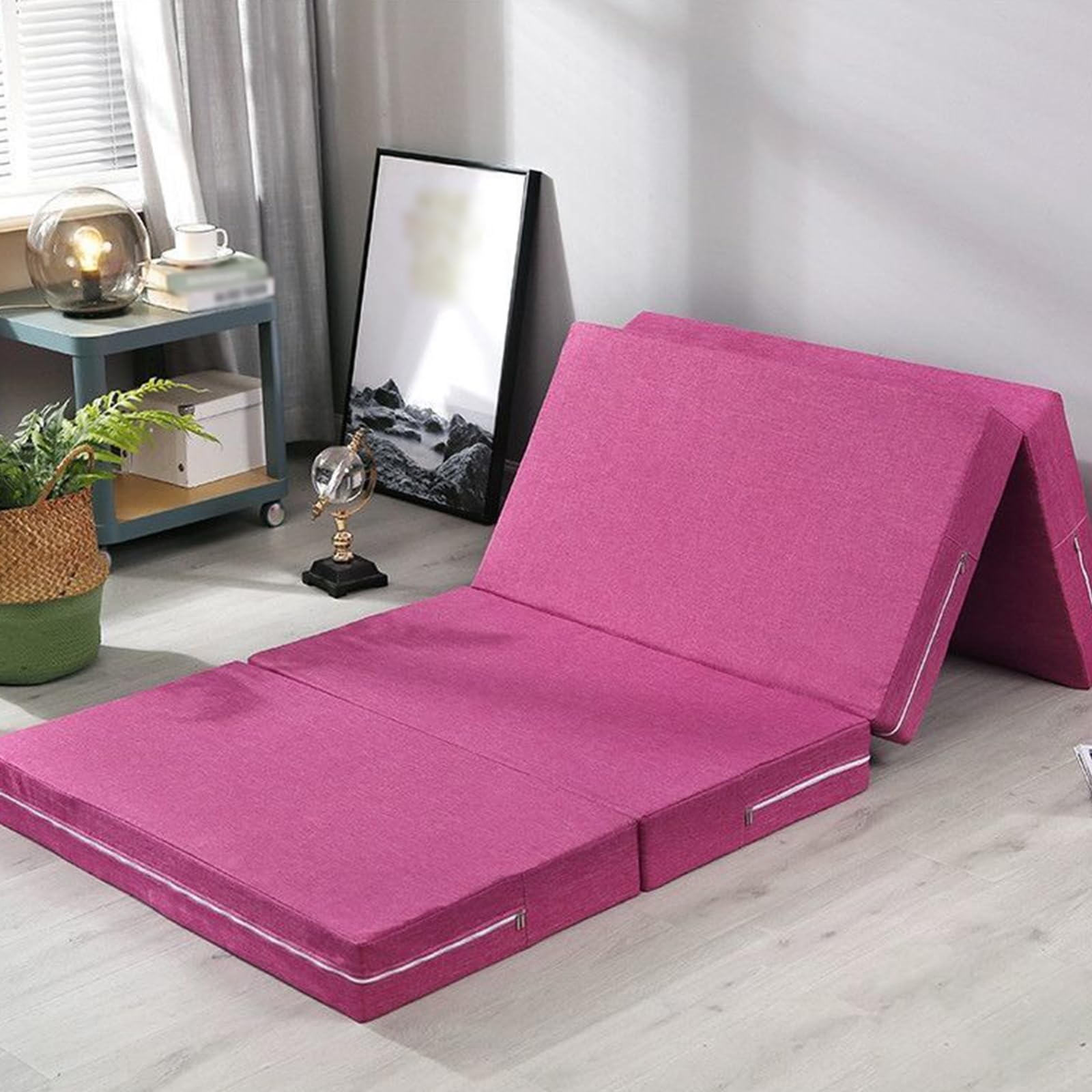 Gewatteerde Japanse Futonmatras 90x190 Cm - Extra Dik, Opvouwbaar En Ademend Vloermatras Voor Camping En Logeerbed