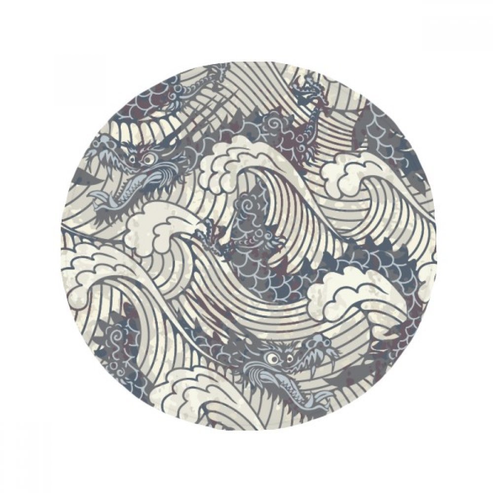 Tapis de sol vague bleue dragon de style asiatique, l'idée cadeau utile pour la maison