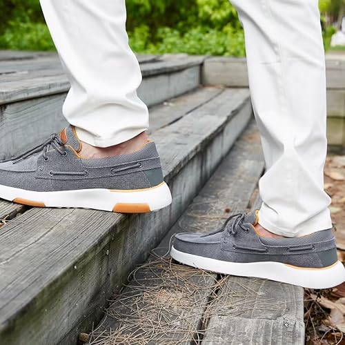 Miniatura 7 de OrthoComfoot Mocasines Ortopédicos Sin Cordones para Caminar para Hombres Mocasines Casuales de Lona para Fascitis Plantar con Soporte de Arco,