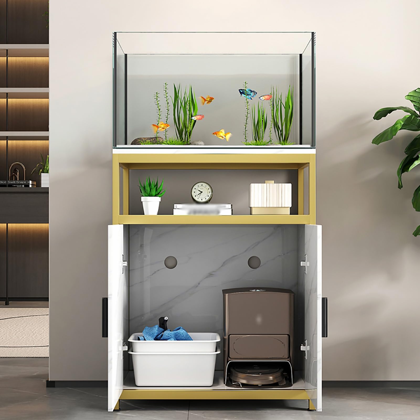 Stojak pod Akwarium dla Gadów, Stojak pod Terrarium, Hodowlane, dla Żółwi, Nie Wymaga Montażu(Gold,60x45cm/24x18in)