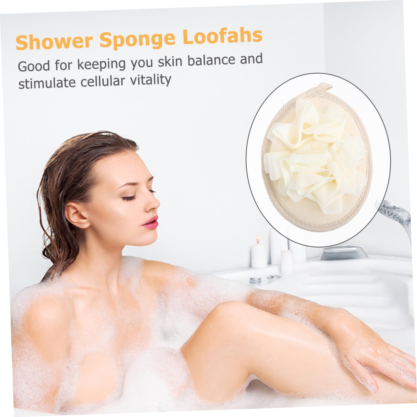 FRCOLOR Juego de 2 Esponjas Exfoliantes para Baño Y Ducha Paquete Familiar Cuerda para Colgar 4 Unidades