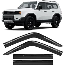 Window Visors Fit for Toyota Land Cruiser 250 and Lexus GX550 2024-2026 | Fit for GX550h, dark tinted rain guards, tape-on snap-fit side window deflectors, 4PCS