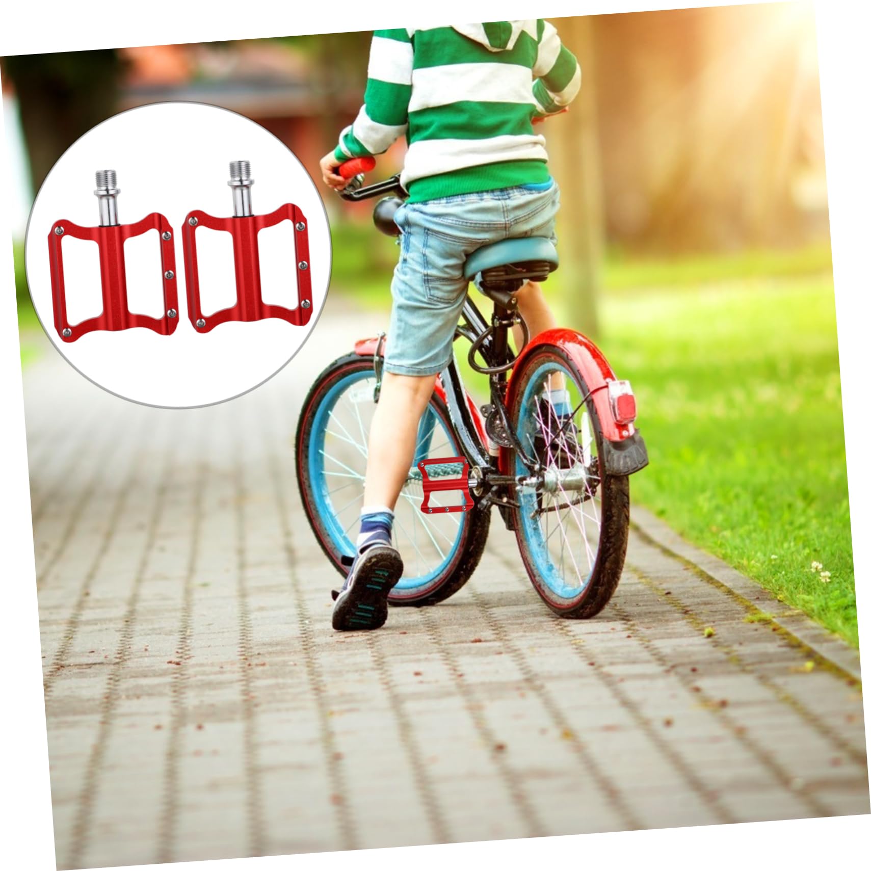 UKCOCO Pedali Piatto Per Bici Da Ciclismo Pedali Antiscivolo in Lega Di Alluminio Per Mountain Bike Bici Da Strada City Bike Da Ragazza