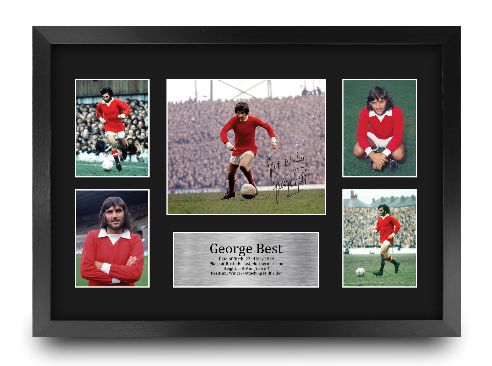 HWC Trading George Best 16 x 12 inch (A3) Printed Gifts Memorabilia Signed Autograph Photograph Display for Football Fans and Supporters - 16