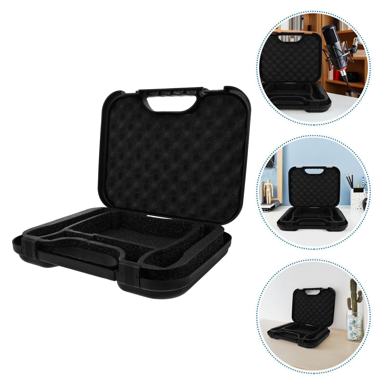 2 Pezzi Valigia per Microfono Wireless Protezione Antiurto, Grande Capacità, Manico Portatile in Plastica, Adatta per Performance Musicali All'aperto e Studi Professionali