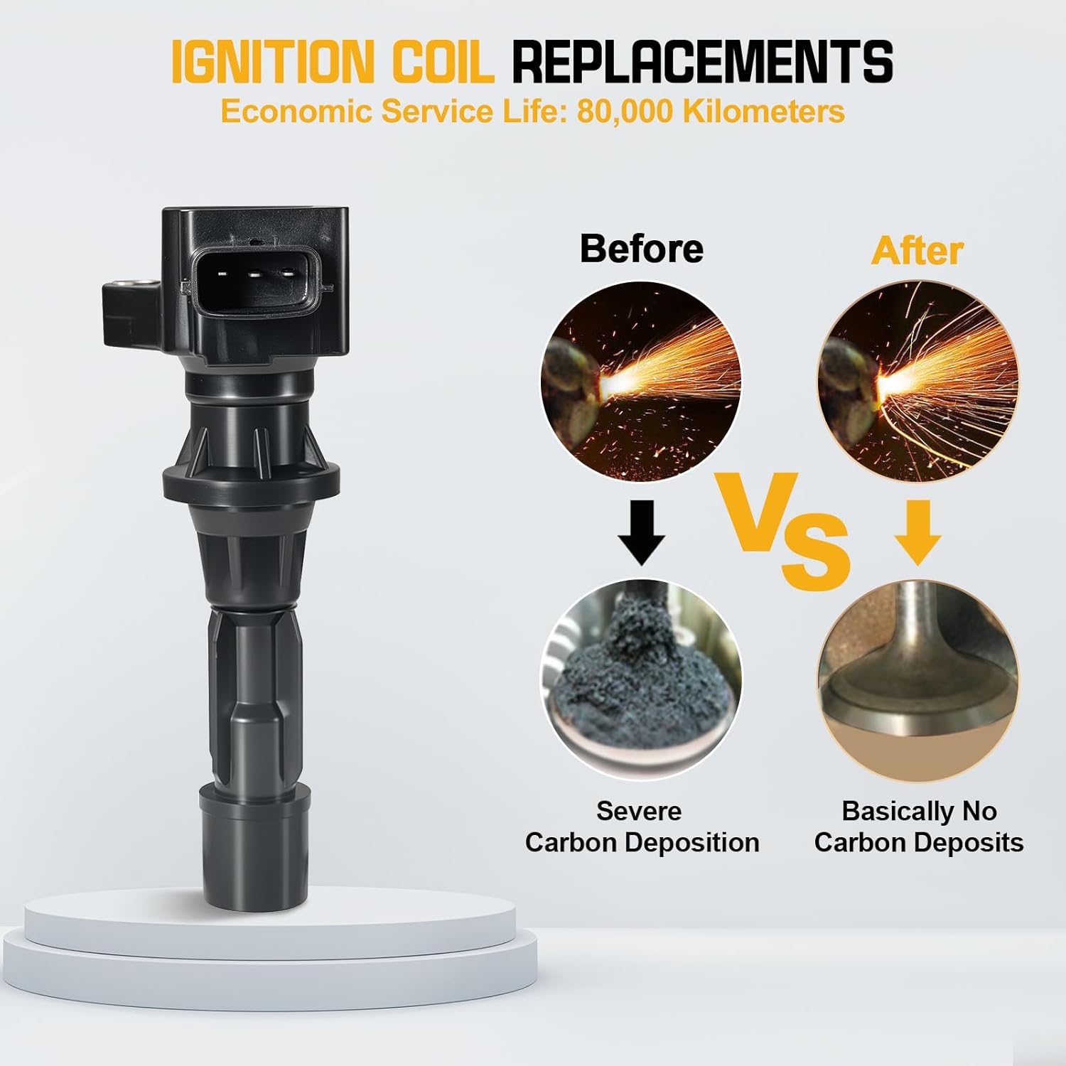 QYL Pack of 4Pcs Ignition Coils Replacement for Mazda 3 6 2006-2013 CX-7 2007-2012 Mx-5 Miata 2006-2015#UF540 L3G218100A C1683 5C1740