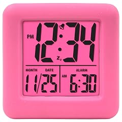 Equity 70910 Digital Pink Silicone Cube Alarm Clock with On Demand Backlight product photo