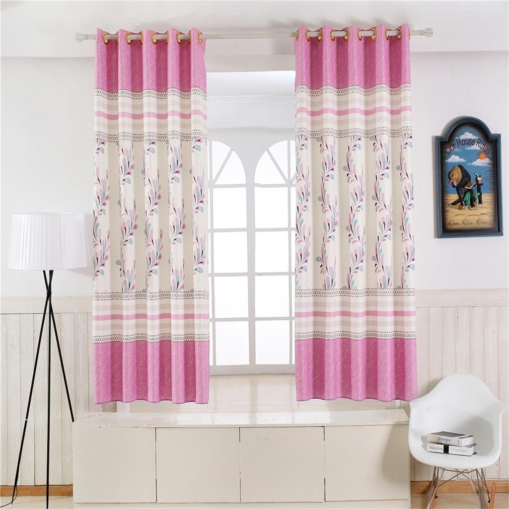 GFYWZ Curtains Polyester Polka dot Line Dandelion Printing Fabric Thickened Drape Noise Reducting Pleat Window Drapes Living Room Bedroom Bay Bedroom Short curtain (2 panels) , 3 , A