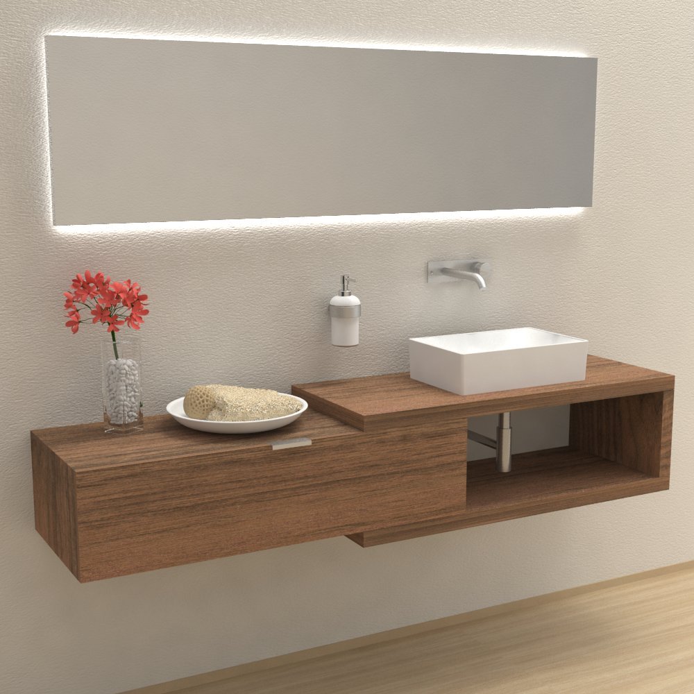 Ve.CA-ITALY Arena 100 – mobile completo Muebles Baño, Diseño de diferentes acabados y combinación diseño 100% Made in Italy Sinistro nogal