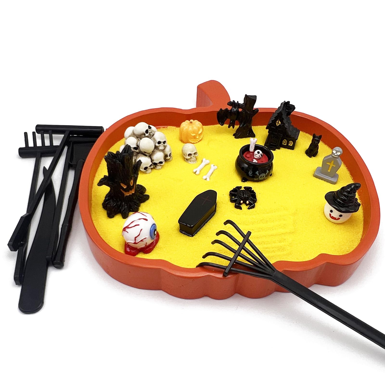 Jardin zen de bureau halloween déco cercueil gothique