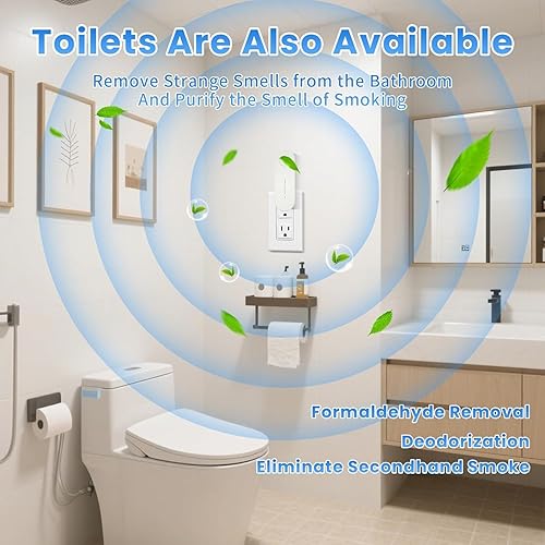 Miniatura 2 de 2 purificadores de aire, purificador de aire de iones negativos enchufables, elimina olores, contaminantes, silencioso, sin filtro, para