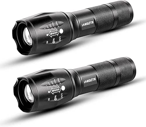 JARDLITE LED Emergency Handheld Flashlight with Adjustable Focus, Water Resistant,