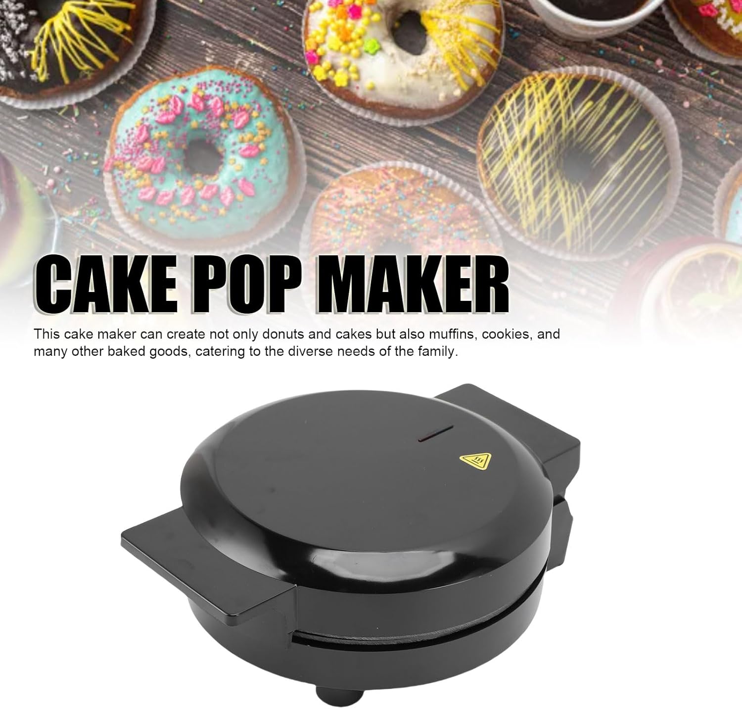 Cake Pop Maker, Cake Pop Maker Machine, Quick Heating Double Sided Heating with 7 CakePops Capacity Mold for Baking Beginners for Home Use (110V US)