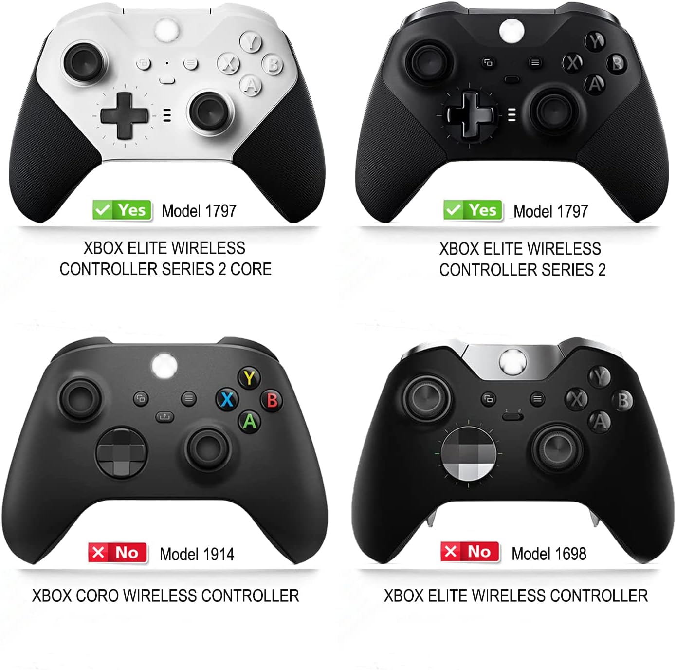 Elite Controller Paddles,Metal Replacement Thumbsticks,Standard D-pad for Xbox Elite Controller Series 2 Core,Accessories Kit for Xbox One Elite 2 (Blue)