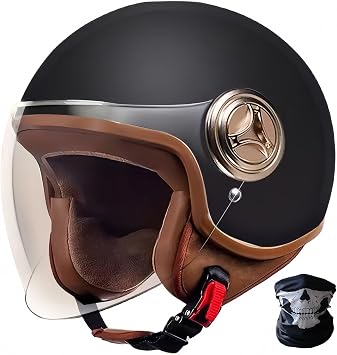Vespa 3/4 Half Motorcycle Helmet,Retro Motorcycle Helmet,ECE Approved Retro Jet Helmet For Women And Men,Moped,Motorcycle,Helicopter 1