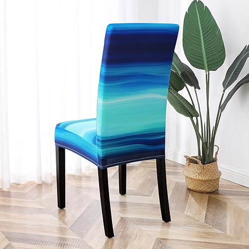 Miniatura 3 de Gibelle Juego de 8 fundas elásticas para sillas Parsons, universales, extraíbles y lavables, fundas protectoras para sillas de comedor, cocina,